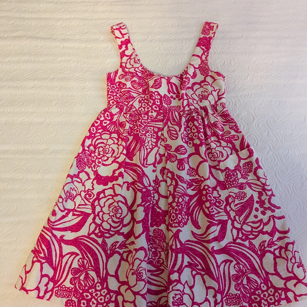 Vibrant Pink Floral Midi Dress